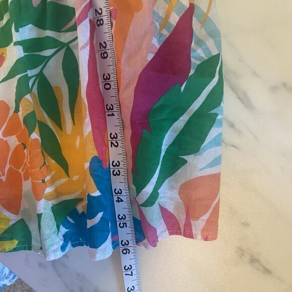 Boston Proper Abstract Forest Tiered Shift Dress Size M Resort Tropical Vacation - Picture 10 of 10